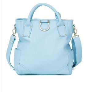 Sapahn Light Blue Leather Crossbody Bag